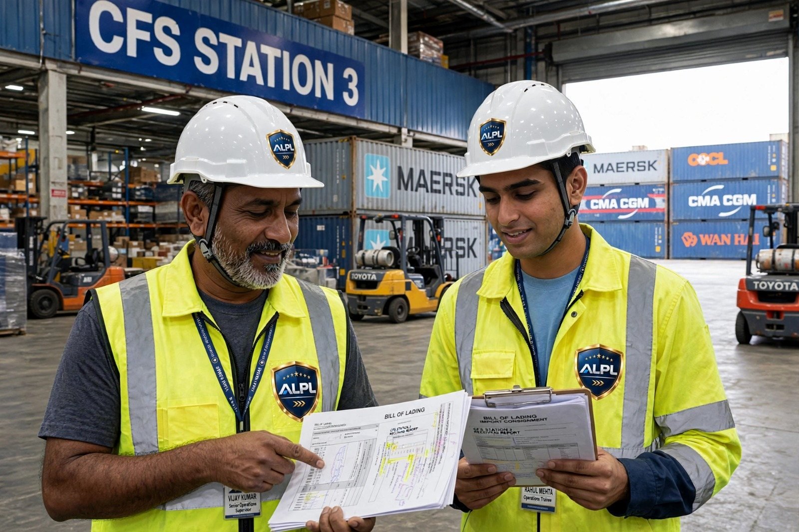 ALPL operations team reviewing documents at a CFS